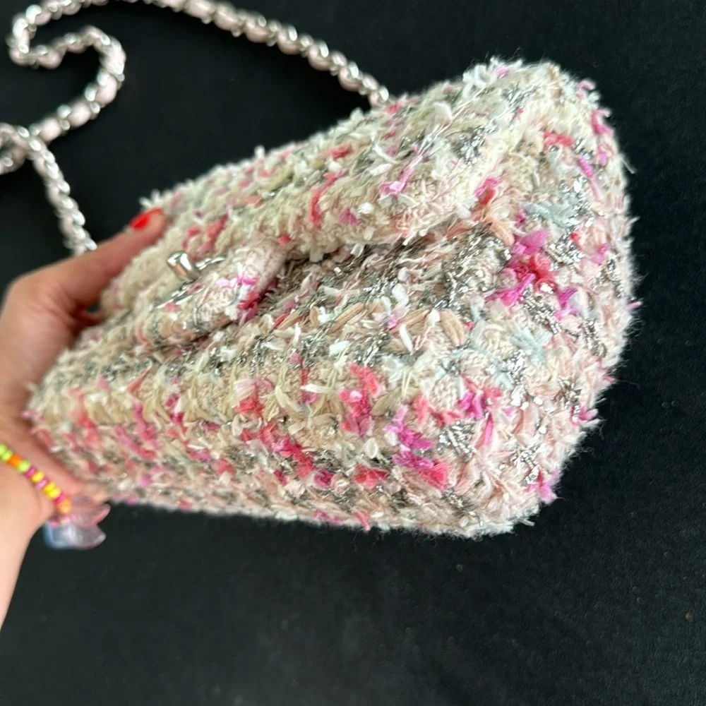 Chanel Mini Flap Tweed Pink Glitter - Picture 4 of 13